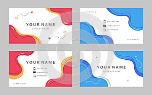 Set of editable business card template. Double-sided business card template. Stationery template design vector with abstract geome photo