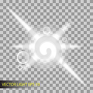 Glowing light effect on tranparant background. vector illustration - blur in the lighting photo