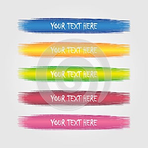 Set of Lower third brushs pack. Vector illustration.