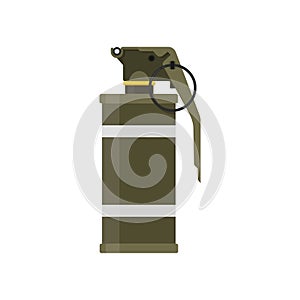 Smoke grenade flat style isolated on white