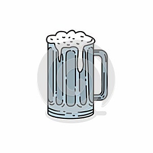 Beer mug simple illustration cartoon style design vector