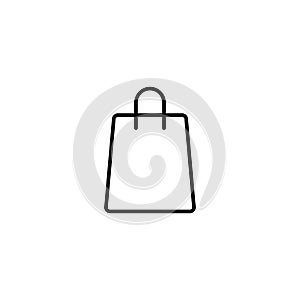 Shopping bag thin icon isolated on white background