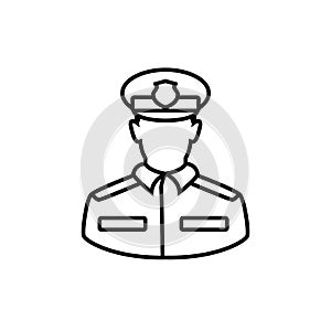 Police man thin icon isolated on white background