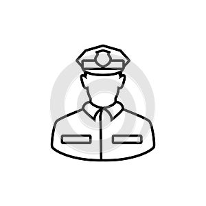 Police man thin icon isolated on white background