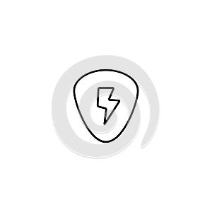 guitar pick thin icon isolated on white background