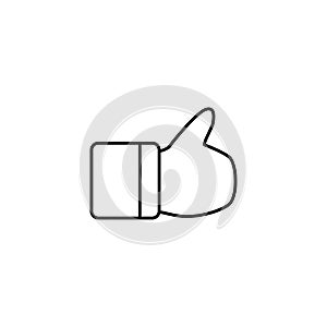 thump up hand thin icon isolated on white background