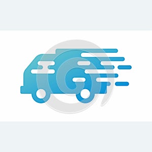 Mobiledelivery truck logo symbol with data flame tail illustration design