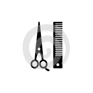 Scissors and comp icon isolated on white photo