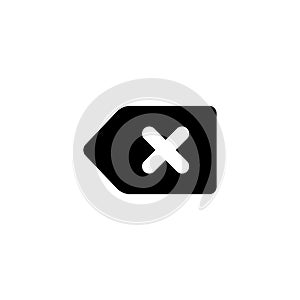 Delete button on keyboard icon isolated vector on white