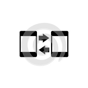 Data exchange phone icon vector isolated on white