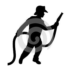 Firefighter silhouette vector
