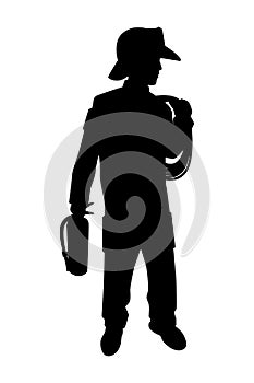 Firefighter silhouette vector