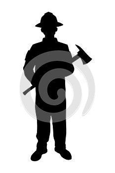 Firefighter silhouette vector