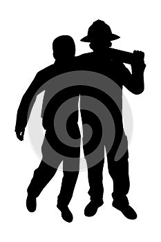 Firefighter silhouette vector