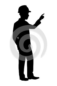 Standing engineer silhouette vector