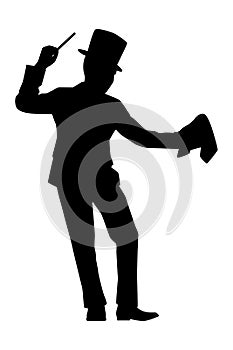 Magician silhouette vector