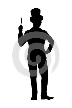 Magician silhouette vector