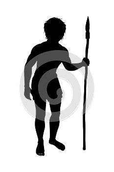 Cave man silhouette vector