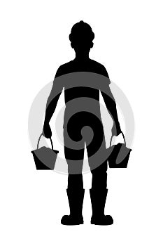 Construction worker silhouette vector