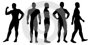 Bodybuilder silhouette vector on white background