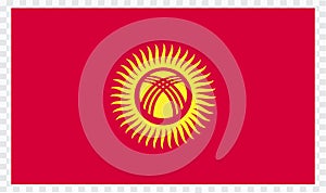 Kyrgyzstan Flag . flat original color illustration isolated on white background. photo