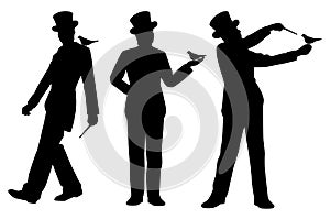 Set of magicians silhouette  photo