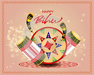 Vector illustration of Happy Bihu.