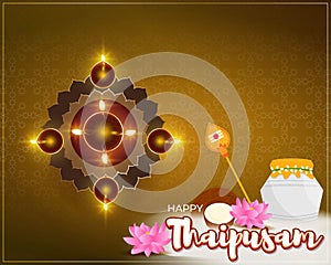 Vector illustration concept of Happy Thaipusam or Thaipoosam greeting. photo