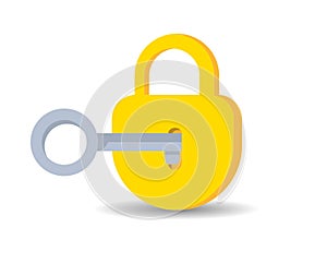 Golden key made of vector.unlock.Golden key made of vector