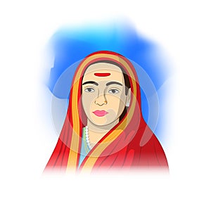 Vector illustration portrait concept of Savitribai Phule.