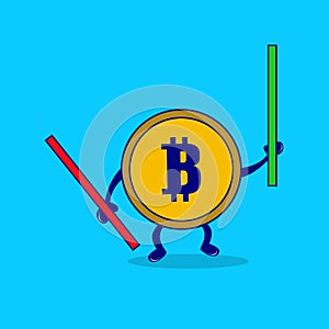 Bitcoin flat icon. Vector design of blockchain technology,