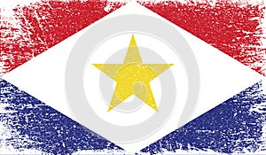 Saba flag with grunge texture
