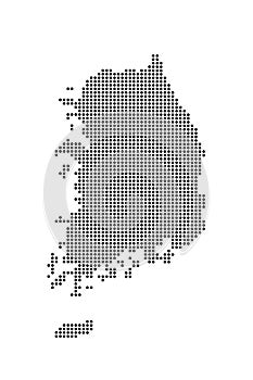South Korea map in dot style