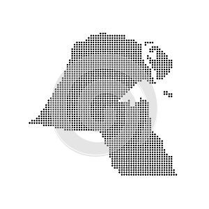 Kuwait map in dot style