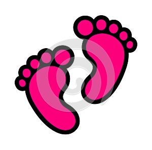 Pink black vector human man woman legs footprints silhouette