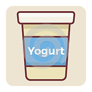 Filled color outline icon for yogurt.