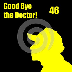Vector, Silhouette of Valentino Rossi with the inscription Good Bye The Doctor, in memory. suitable for posters, backgrounds, bann photo
