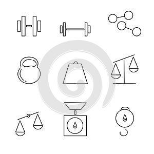 balance icons set vector design