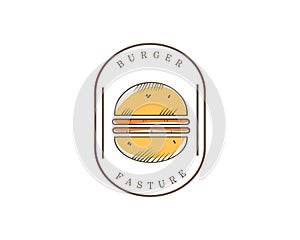 burger fast food logo brand design vector