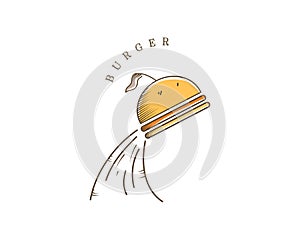 burger fast food logo brand design vector