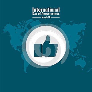 Vector Icon Thumb up, International Day of Awesomeness Design Concept, suitable for social media post templates, posters, greeting photo