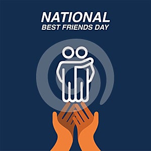 Vector Icon Friends. National Best Friends Day Design Concept, perfect for social media post templates, posters, greeting cards, b photo