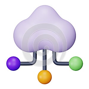 Cloud technology 3d rendering isometric icon.