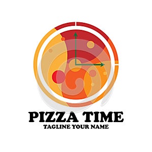 pizza time design logo restaurant vector.