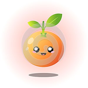 Cute Orange Charakter. Smile Face. Gradient Art Illustration photo