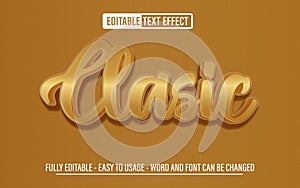 Clasic gold 3d editable text effect photo
