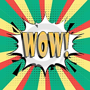 Wow comic text vector illustration