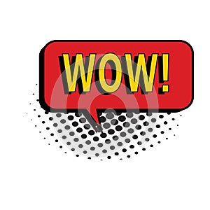 Wow comic text vector illustration