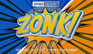 Zonk Comic 3d editable text effect template