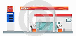 illustrations of gas station columns in different